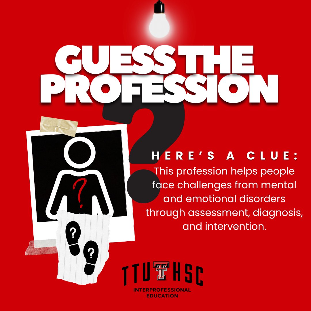 ipe_ttuhsc's tweet photo. "Guess Who?" time! 🤔🔍 Any idea what this mystery profession is? Comment your best guesses in the below! 🕵️‍♂️✨ #GuessWhoChallenge https://t.co/38Tv1QgKR5