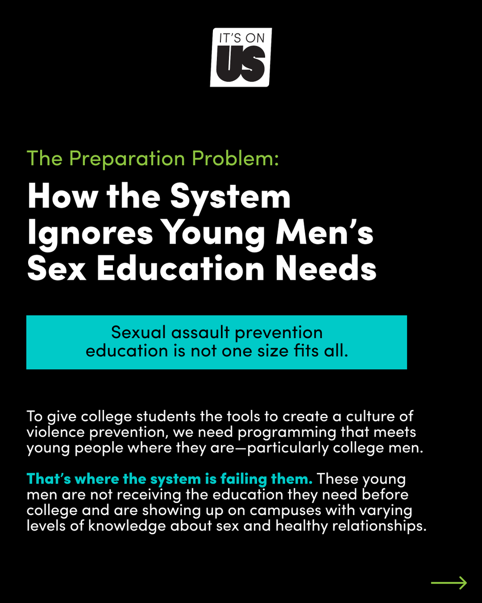 ItsOnUs's tweet photo. 🚨 Just Dropped: Read our latest research on young men and sex education. The problem? We’re failing them when it comes to building healthy relationships.

Read the full report and discover our proposed solutions: https://t.co/pKVtuF0sMA https://t.co/VqOTMvomT6