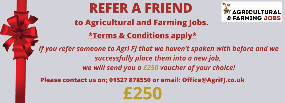 Agriculturaljob's tweet image. ⭐ Refer a Friend Scheme ⭐

If you would like to refer a friend to us, please drop us an email on 📧 Office@AgriFJ.co.uk or call 📞 01527 878550

We look forward to receiving your referrals ⭐

#agrifj #agriculturalandfarmingjobs #referafriend #recruitment #voucher