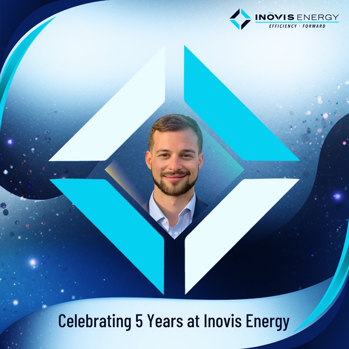 InovisEnergy's tweet photo. 5 years of Shaun Marino. That's 5 years of showing up, delivering for clients, and helping make Inovis Energy what it is today.

As our Strategic Account Manager, Shaun has been at the center of our growth and we're grateful to have him on the team. 🎉 https://t.co/ssPk4fq3OR