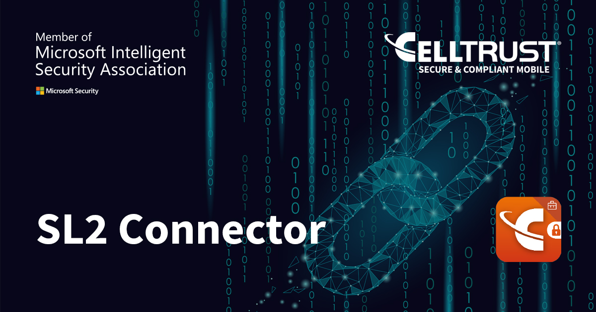 CellTrust's tweet photo. SL2 is seamlessly integrated with #MicrosoftTeams #MicrosoftIntune and #Microsoft365 E5. Mobile communication data captured by SL2 are sent to Microsoft 365 E5 user mailboxes via the SL2 Connector, where #MicrosoftPurview Data Lifecycle Management, Advanced eDiscovery and Communication Compliance features can be applied https://t.co/1QyvR0dkn2 #DataLifecycleManagement #eDiscovery #MicrosoftIntelligentSecurityAssociation #Data #RegTech #Compliance