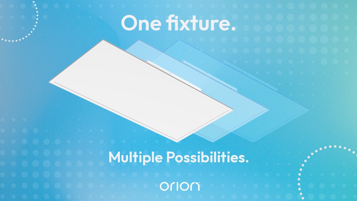 orionlighting's tweet image. One fixture. Multiple possibilities.
The FPBS1 Flat Panel features field-selectable CCT and lumen output, giving you the flexibility to adjust lighting to fit the space.
#OrionLighting #LedLighting