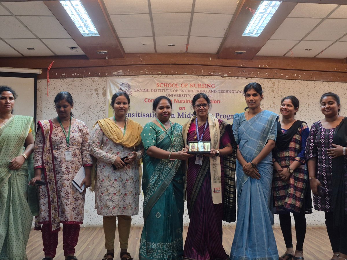 GIETUniversity's tweet photo. The School of Nursing successfully organized a Continuing Nursing Education (CNE) Program on Sensitisation on Midwifery on 27th April 2026 at the Mechanical Auditorium. The session aimed at enhancing awareness and professional competency in maternal and newborn care among students and faculty members.

The program was graced by Mrs. Sanjukta Sabata, https://t.co/tPbwW15jvW (N), RMC Trainer, who delivered an insightful session on respectful and woman-centered maternity care during pregnancy, labor, and the postnatal period.

Key highlights of the session included:

✨ Identification & management of obstetrical emergencies
✨ Understanding conditions like postpartum hemorrhage, eclampsia, obstructed labor & fetal distress
✨ Importance of partograph in monitoring labor progress
✨ Ensuring timely intervention for safe delivery

The interactive participation of students made the session highly engaging and beneficial for both academic and clinical learning.

A step forward in building skilled, compassionate, and competent nursing professionals!

#GIETUniversity #SchoolOfNursing #CNEProgram #MidwiferyCare #MaternalHealth #NewbornCare #NursingEducation #HealthcareExcellence #FutureNurses #ClinicalLearning