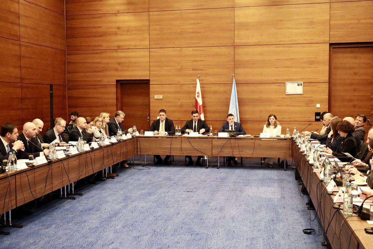 ungeorgia's tweet photo. 🤝 First Joint Steering Committee of the 2026–2030 UN Cooperation Framework convened today.

Co-chaired by the government, @dtrebucq &amp; UN leadership, partners endorsed the 2026–2027 Joint Workplan across 4 priorities. 

Read more here: https://t.co/aniclxAOj3. https://t.co/Smcxz2m6y5