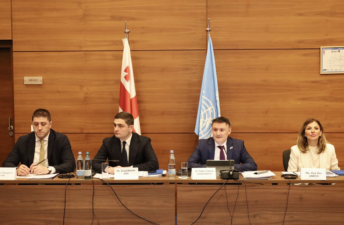 ungeorgia's tweet photo. 🤝 First Joint Steering Committee of the 2026–2030 UN Cooperation Framework convened today.

Co-chaired by the government, @dtrebucq &amp; UN leadership, partners endorsed the 2026–2027 Joint Workplan across 4 priorities. 

Read more here: https://t.co/aniclxAOj3. https://t.co/Smcxz2m6y5
