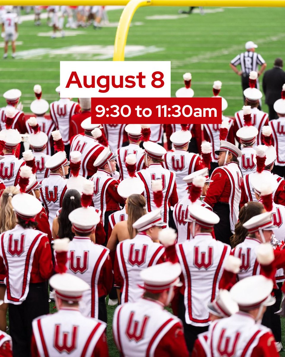 badgerband's tweet photo. Thinking about joining us? Start here.

Our FREE Summer Clinics are your first step to learning the style, meeting the staff, and getting ready for auditions.

🥁 Required for drumline
🎺 Optional for winds

Come prepared. Leave ready for Reg Week.

#EatARock #OnWisconsin https://t.co/hfx6MR2Xtk