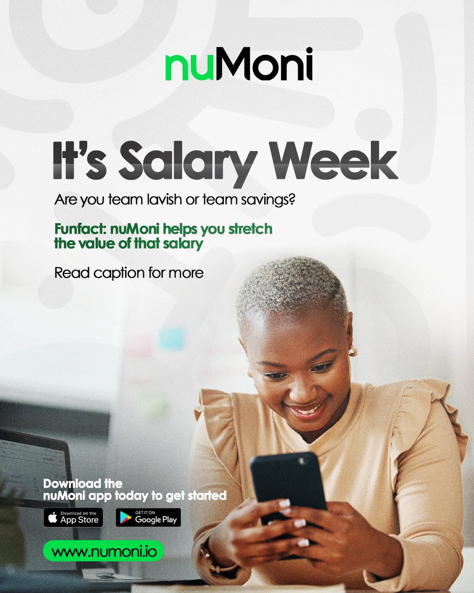 NumoniRM's tweet photo. Salary just landed? Nice. Now make it work overtime.

All you have to do:
* Download the app.
* Top up.
* Enjoy the extra 5%.
* Spend across our partner merchants like a pro.

Oh, and we’ve got a few recommendations lined up just for you… stay tuned 

#nuMoni #ExtraValue https://t.co/N7rwEp0FOa