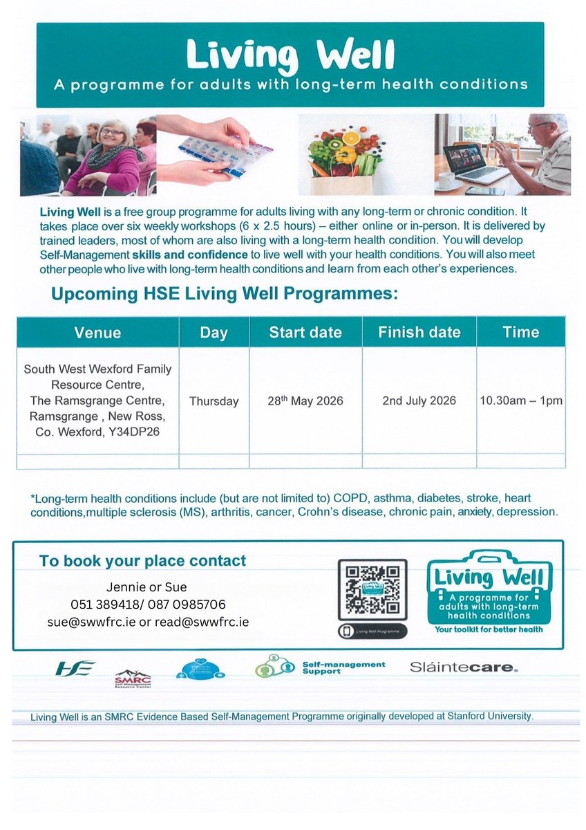 SWWFRC's tweet photo. *4 Spaces left*

#HSELivingWell #swwfrc #familyresourceirl https://t.co/FzEr3n6Zlw