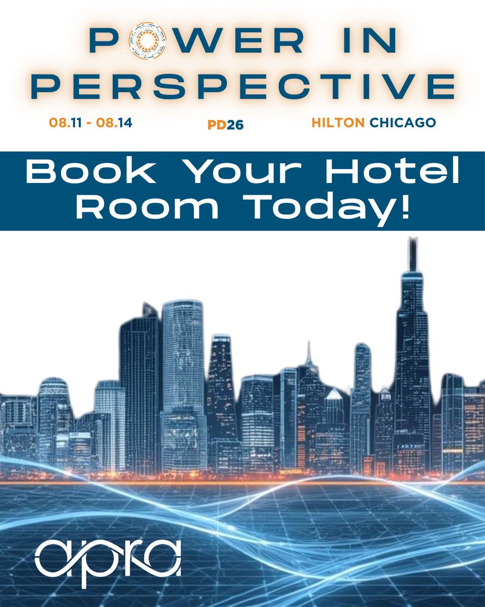 Apra_HQ's tweet photo. Secure your hotel room for PD2026 at the Hilton Chicago. Booking within the Apra block at the $209 rate ensures you stay close to the sessions and networking that drive the profession forward. Available through Monday, July 20: https://t.co/9w0t5P3g53 https://t.co/EvIraXNRv8