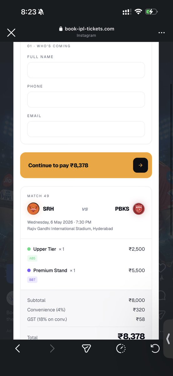kushitha_love's tweet photo. ⚠️ IPL Ticket Scam Alert ⚠️  

Came across a fake site (https://t.co/nlqtx53Zgi) running Instagram ads. Looks real— but it’s NOT official.  
 
👉 Never book from unknown websites  

Stay alert. Don’t lose your money. Share this to spread awareness. #IPLTickets #ScamAlert #ipl2026 https://t.co/QDxEOWdrrk