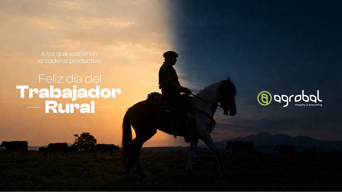 agrobaluy's tweet photo. Hay un trabajo que no se detiene.
Que empieza temprano, que depende de la dedicación constante.
El trabajo rural es la base de la cadena productiva.

En Agrobal valoramos a quienes, todos los días, hacen posible la producción animal en Uruguay.

¡Feliz Día del Trabajador Rural! https://t.co/f00yo9QOlP