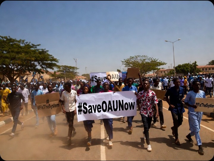 OAU students don tire!

Buses dey fail, transport cost dey choke, cashless system nah pure frustration!

"We pay heavy fees, but management dey sleep on our pain?"

ENOUGH! Voice must be heard TODAY!

Who dey with us? RT if you stand with OAU pipo!🔥🇳🇬