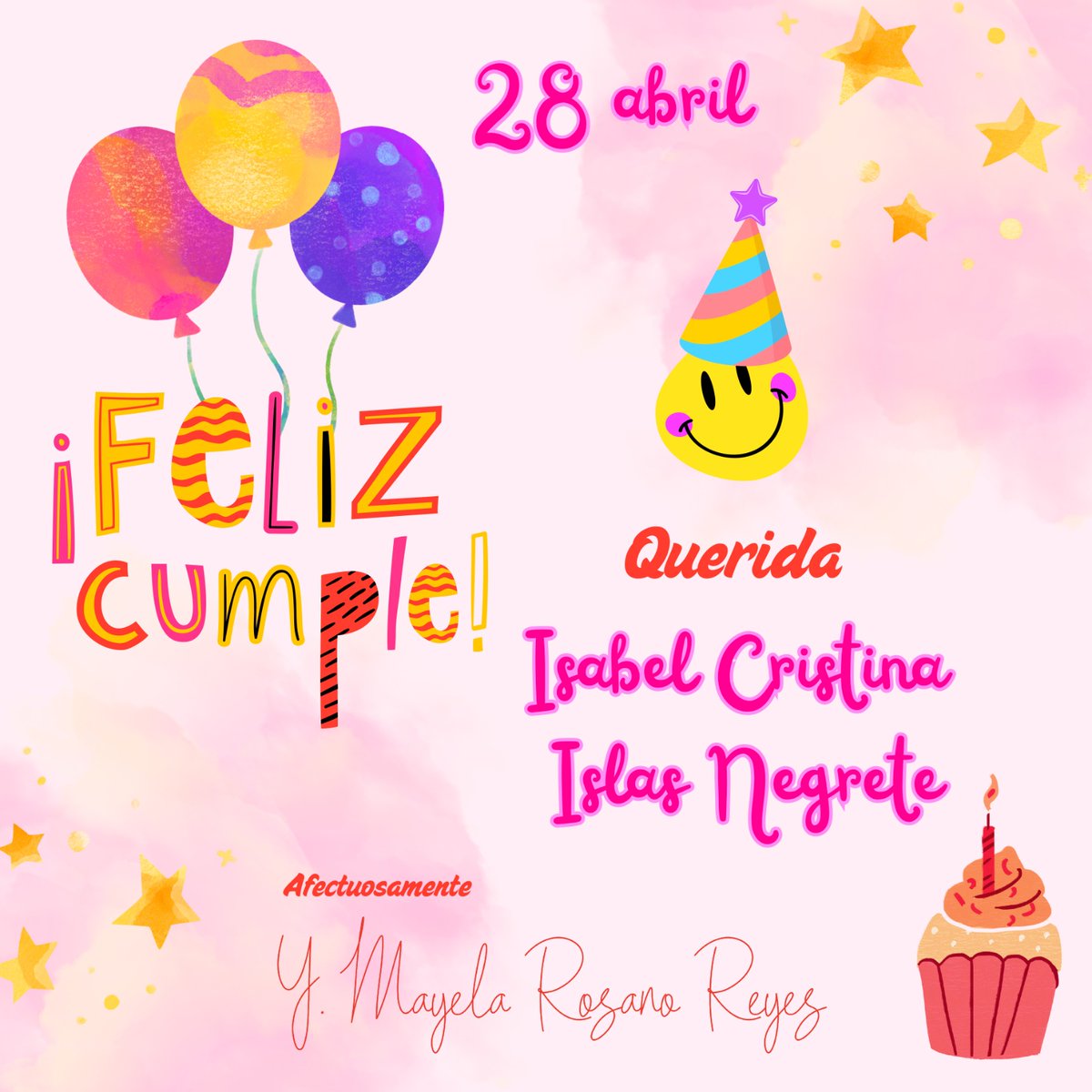 ¡Feliz cumpleaños, querida Isa! 🥳🎂 Que la vida te regale muchos motivos para sonreír, salud y momentos inolvidables.