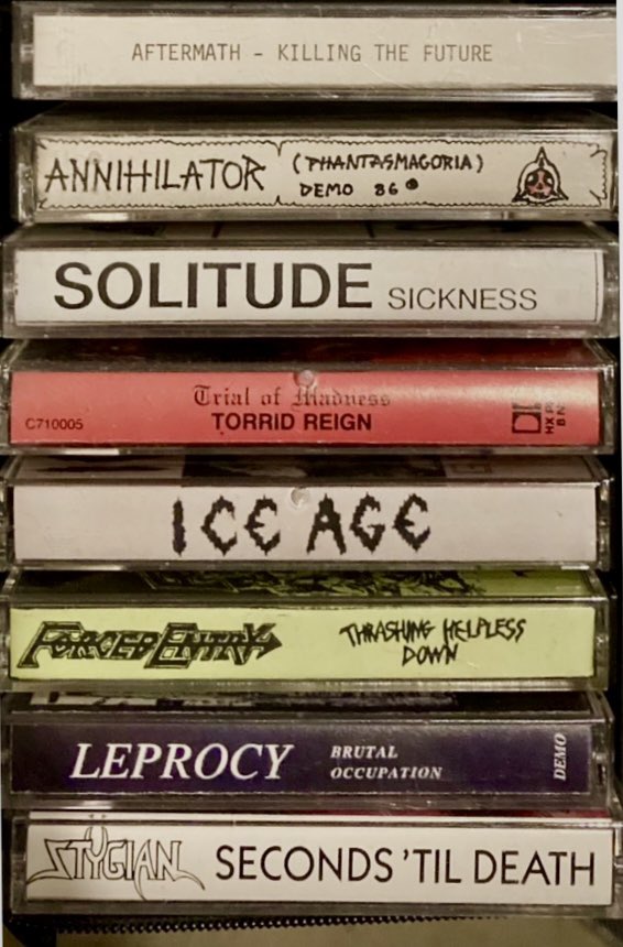 DemolishFanzine's tweet image. Vault Dig: Random #80s #Metal #Cassette demos 

*I probably have 200 more in storage. 

@annihilatorband 🤘🏻@ForcedEntryBand 🤘🏻
@AftermathThrash 🤘🏻