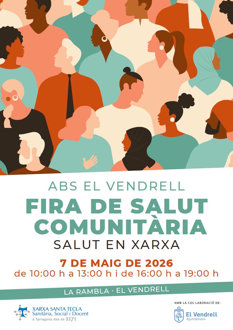 elvendrell_cat's tweet photo. 🏥 La 5a edició de la Fira de Salut Comunitària del Vendrell amb el lema “Salut en xarxa” se celebrarè el proper 7 de maig a la Rambla.

Una jornada pensada per fomentar la salut comunitària i apropar els professionals a la ciutadania.

https://t.co/7m9NtqmXlA

@XarxaSantaTecla https://t.co/vG81amRCWn