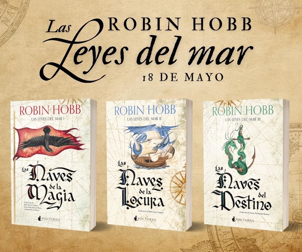 arbolsonriente's tweet photo. 🚨¡Apuntad!🆕🌊En mayo nos llega más @robinhobb  para seguir disfrutando de su reino de los Vetulus con la publicación de la trilogía completa de las LEYES DEL MAR en @NocturnaEd. ℹ️📚🌊 Aquí tenéis todos los detalles: https://t.co/Ga6i3wcoA0 https://t.co/fF8mph52qd