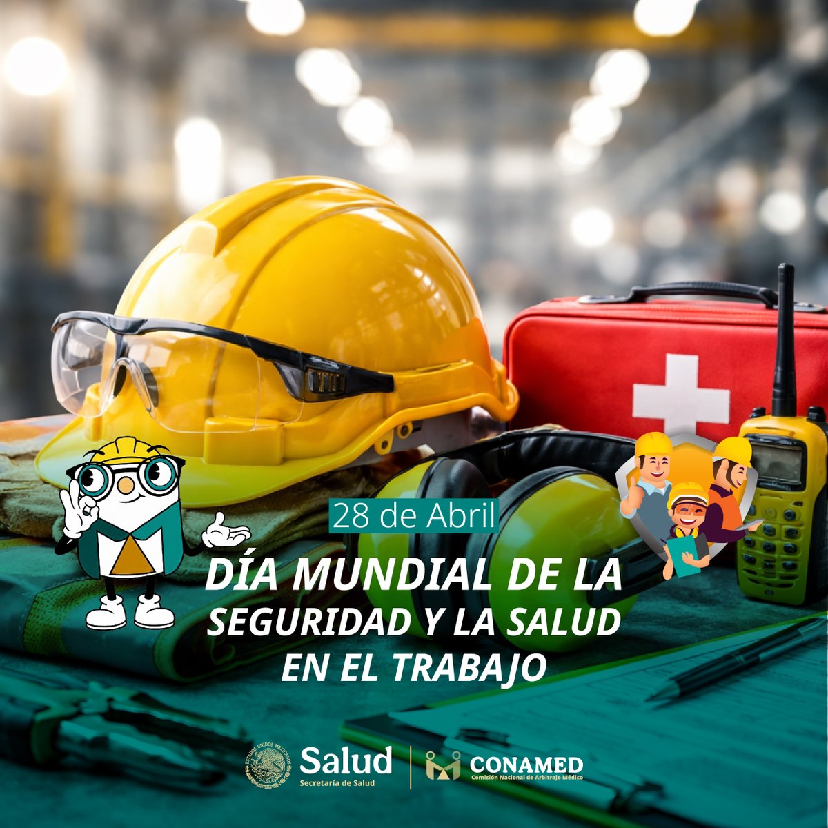 CONAMED_SALUD's tweet image. 28 de abril | Día Mundial de la Seguridad y la Salud en el Trabajo ⚠️
Prevenir riesgos es parte del bienestar diario.

💡 Un entorno seguro se construye informando, previniendo y actuando a tiempo.

#SeguridadEnElTrabajo #Prevención #Salud