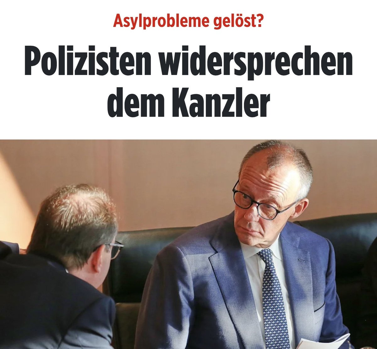 Wer hätte das gedacht...?
Die Polizei widerspricht Merz!

...Bei weitem ist der Großteil des Asylproblems nicht gelöst...
bild.de/politik/inland…