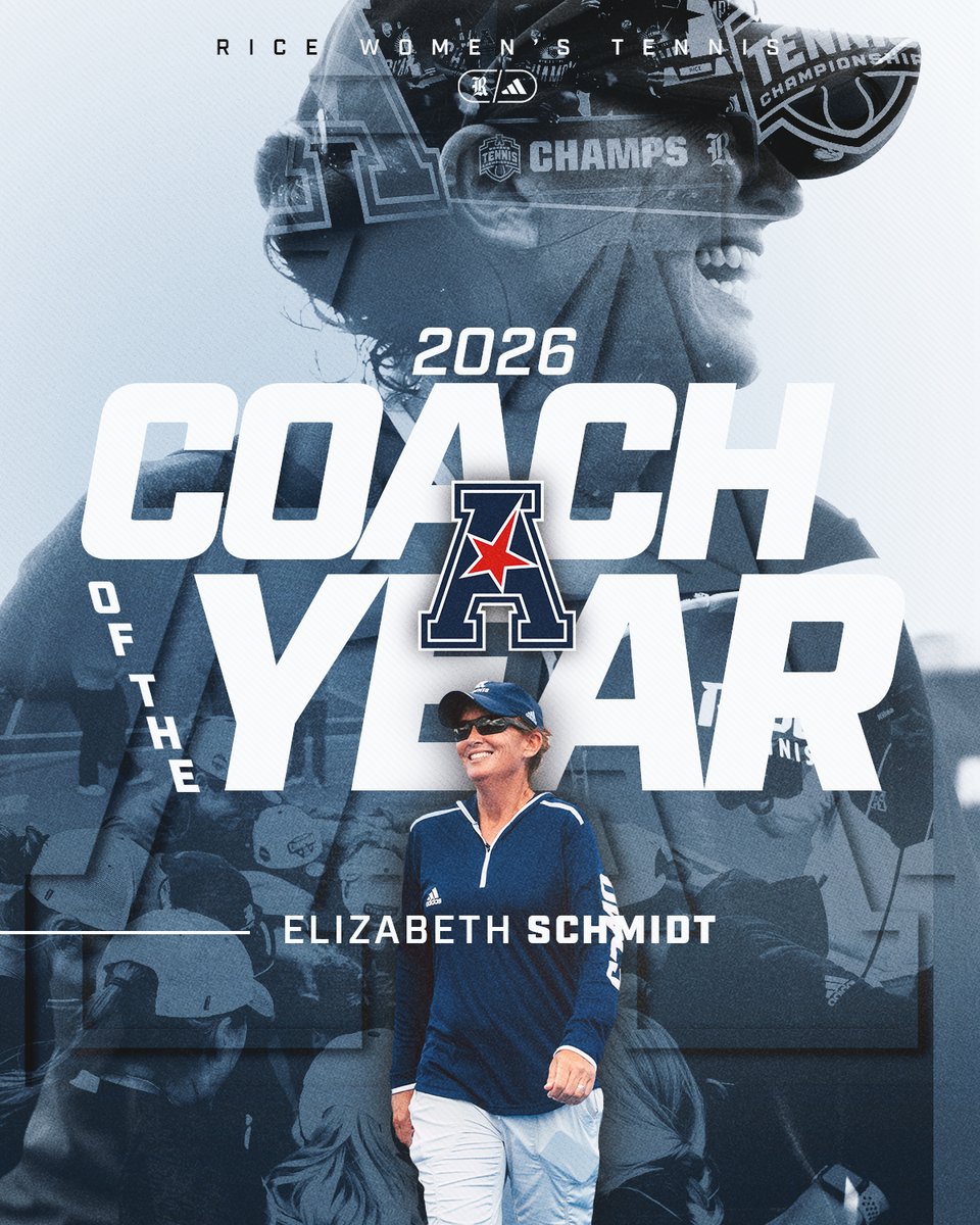 RiceTennisW's tweet photo. 🏆 Your 2026 American Coach of the Year 🏆 

#GoOwls 👐 https://t.co/oz2TobSW1c