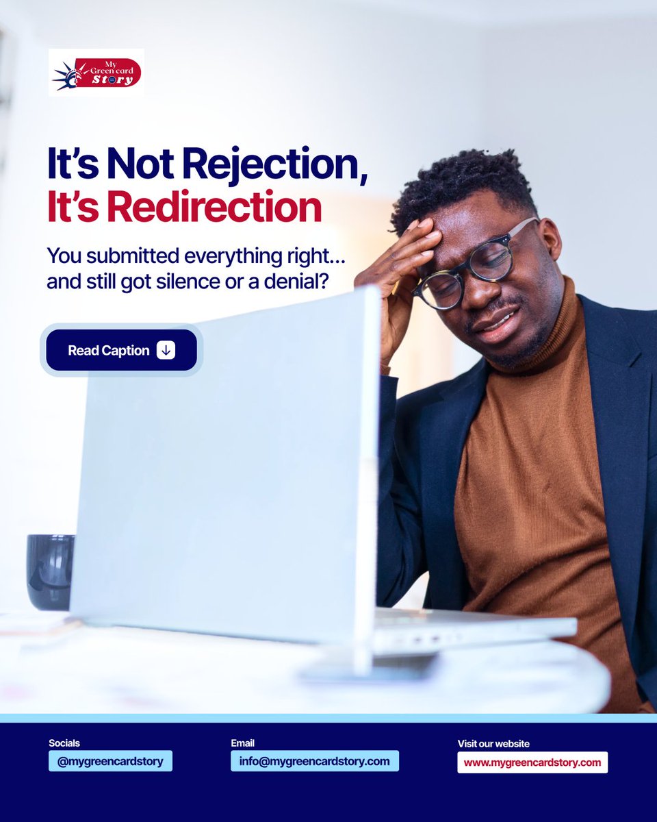 mygreencardstry's tweet image. Sometimes it’s not the “no” that hurts...  it’s a redirection.

If your green card application hit a wall despite doing everything right, don’t guess your next move. 

Fix the gaps, reposition your case, and move smarter.

#GreenCardJourney #USImmigration #VisaSuccess  #EB2NIW