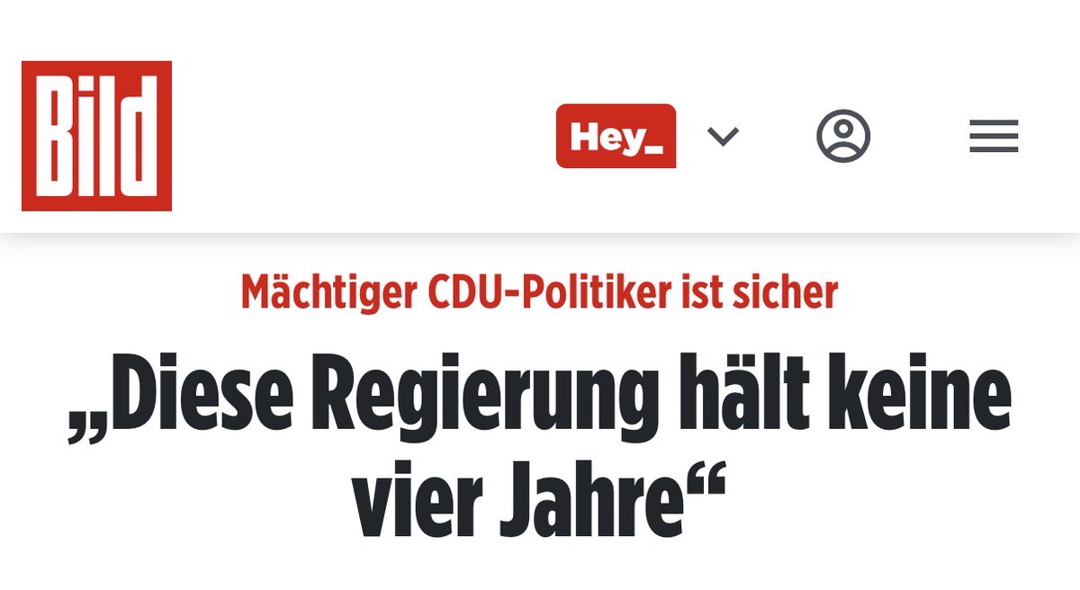 Die CDU analysiert, redet, aber macht nichts. Auch hier wieder nur eine Ankündigung: 

Der „mächtige“ CDU-Mann Christian von Stetten gibt offen zu, dass die schwarz-rote Koalition mit der SPD keine vier Jahre hält.

Warum beendet ihr die Koalition dann nicht JETZT, wenn ihr