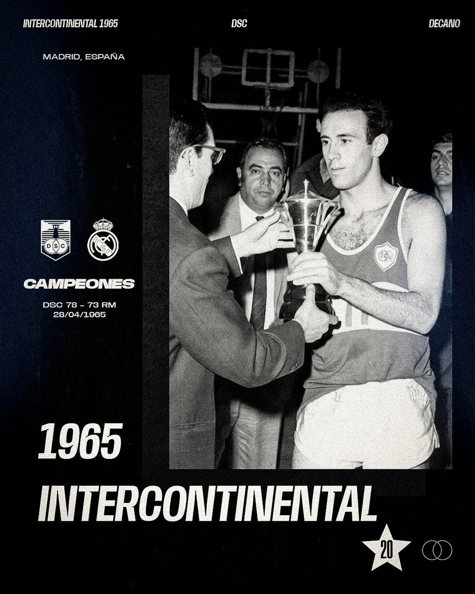 🗓️Un 28 de Abril de 1965, Sporting Club Uruguay obtenía la Copa Intercontinental tras vencer al Real Madrid en su cancha.

🏆A día de hoy, la hazaña más importante de nuestro básquetbol a nivel clubes.