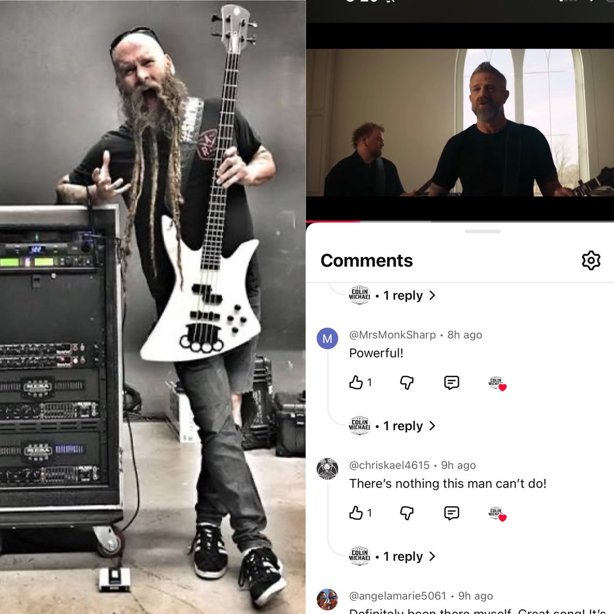 ColinMichaelMus's tweet photo. Humbled Chris Kael of Five Finger Death Punch thank you so much! Not only for kind words but also your story/support led me to quit drinking 🥃, I am truly grateful 🙏🏻 

➡️➡️ https://t.co/AioSeY2cVS

#colinmichael #breathinghome #chriskael #5fdp https://t.co/JEVIyFEzRG