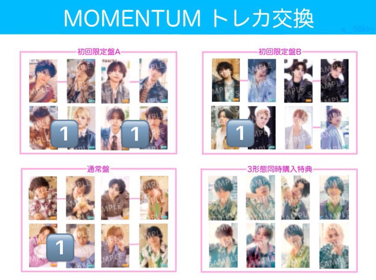 rn_tagrn's tweet photo. timelesz MOMENTUM 初回A.B.通常トレカ

譲）画像

求）菊池↔︎松島

同種での交換、郵送希望。

#timeleszトレカ交換 #timelesz交換 https://t.co/xBzsxH8Rb8