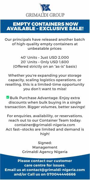 apfflon's tweet photo. #Freight #Forwarders Condemn Sale Of Empty Containers In #Dollars.

https://t.co/6uUh7lJbqf

Cc:@NGRPresident,@officialABAT,@officialSKSM,@SPNigeria,@HouseNGR,@FMoMBENigeria,@FinMinNigeria,@cenbank,@CrffnOfficial,@NgShippers,@nigerianports,@CustomsNG,@FAAN_Official,@fccpcnigeria https://t.co/nqqQ22wWOv