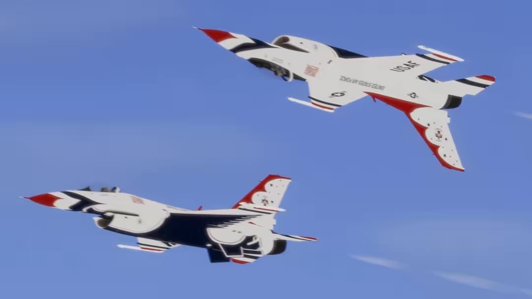 VRCAFADS's tweet photo. First training back after our Spring Break! 🔥
Revamps are being made to Nellis, so stay put! 🏗️
Take a look at the new formation in the 4th photo 👀
#VRCTB
#VRChatThunderbirds
#VRChatAviation https://t.co/7OTcNlmkS8