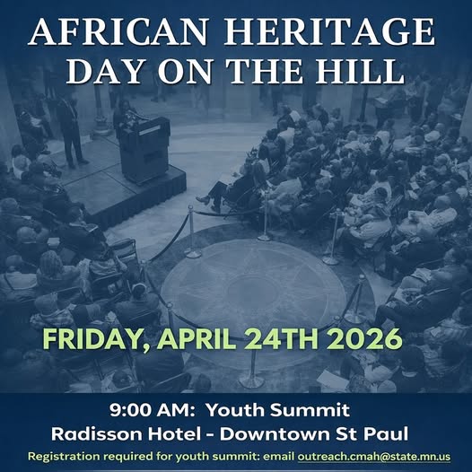 CMAHMN's tweet photo. ❤️African Heritage Communities &amp; Allies! 
What an electrifying and power‑packed day at the Council for Minnesotans of African Heritage Day on the Hill – 2nd Annual Youth Summit! With 106 brilliant youth in the building, the culture, pride, and energy were absolutely unmatched https://t.co/ktjYFaUgeR