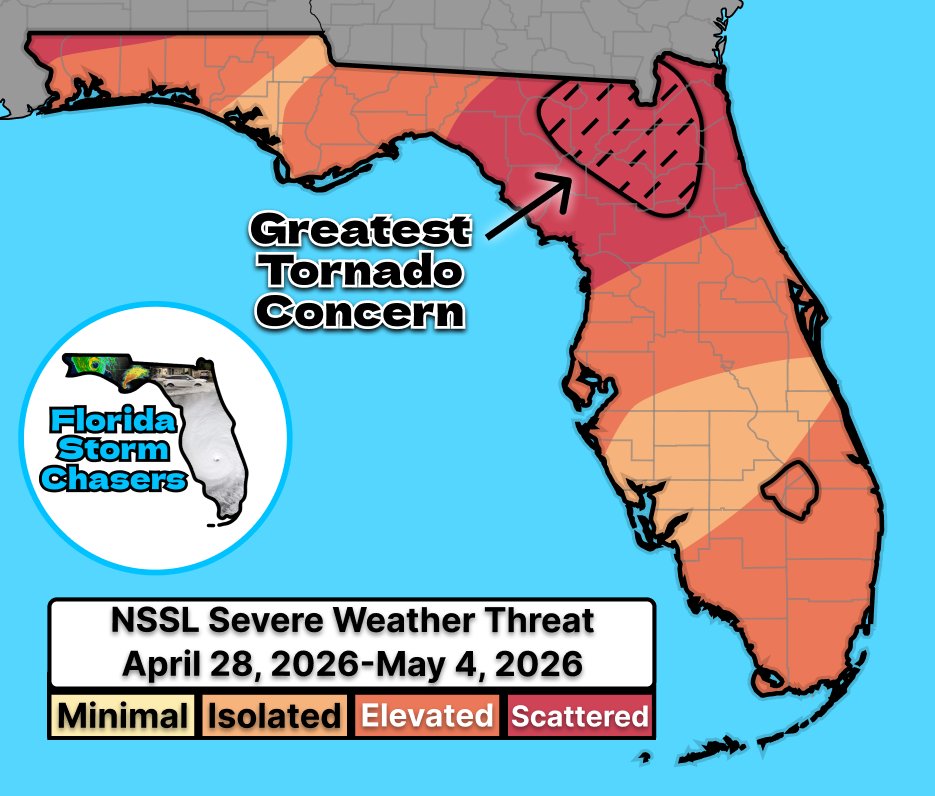 FLStormChasers_'s tweet image. 🌪️FLORIDA TORNADOES?🌪️
NEW: Models are beginning to get into agreement that a possible severe weather event will happen across the state this next week, with the main days being Friday-Sunday. The greatest #tornado concern exists near Jacksonville! We'll keep you updated!

#flwx