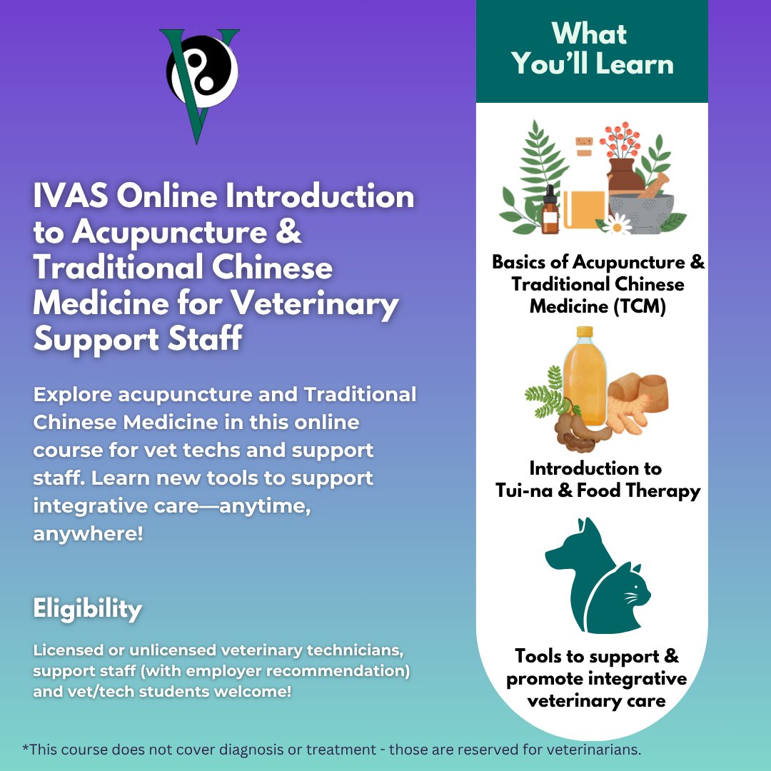 IVASOffice's tweet photo. Learn from the comfort of your home or office. Do you work in an integrative practice, or have a desire to learn more about acupuncture and Traditional Chinese Medicine (TCM)?

Click the link to learn more!
https://t.co/NvJTLFCw1o https://t.co/q0AemmHG6v