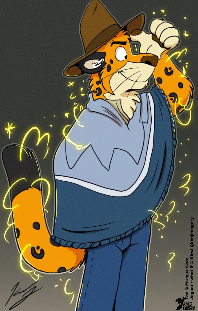 KimJImagery's tweet image. During his travels, Tad would wear a poncho whenever he entered a town with people. If he shift into his Jaguar form, he could easily pull up the hoodie to cover his head and tuck in his tail and arms, so no one would notice. #tadtuesday #tadeojones #transformationtuesday #jaguar