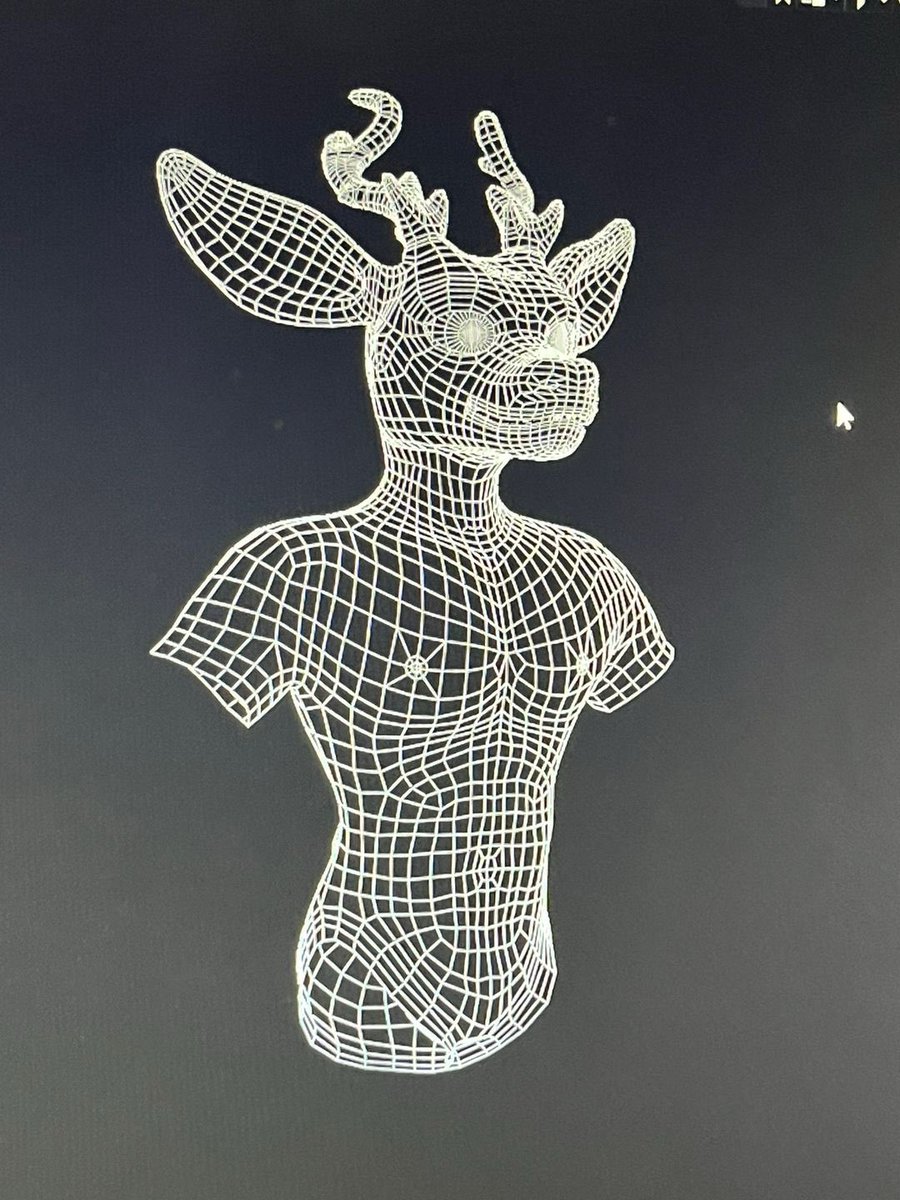CosmosCreates3D's tweet image. VRChat Deer Commission
 Part 3 - Retopology

Livestream Progress Update - 01/05/26

I finished the back and updates the stomach topology. Its looking okay but I can do more. 

Opinions?

#Blender3D #Retopology #3DModeling