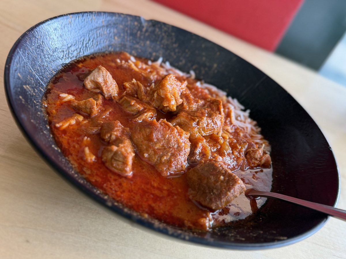 14850dining's tweet photo. If you find yourself in Cortland today, check out the amazing pork vindaloo special at Gorgers! Chef ladled out a sample for me to try while i waited for my sandwich. Or just get one of the best sandwiches in Central New York! https://t.co/tMUlw0CYmE