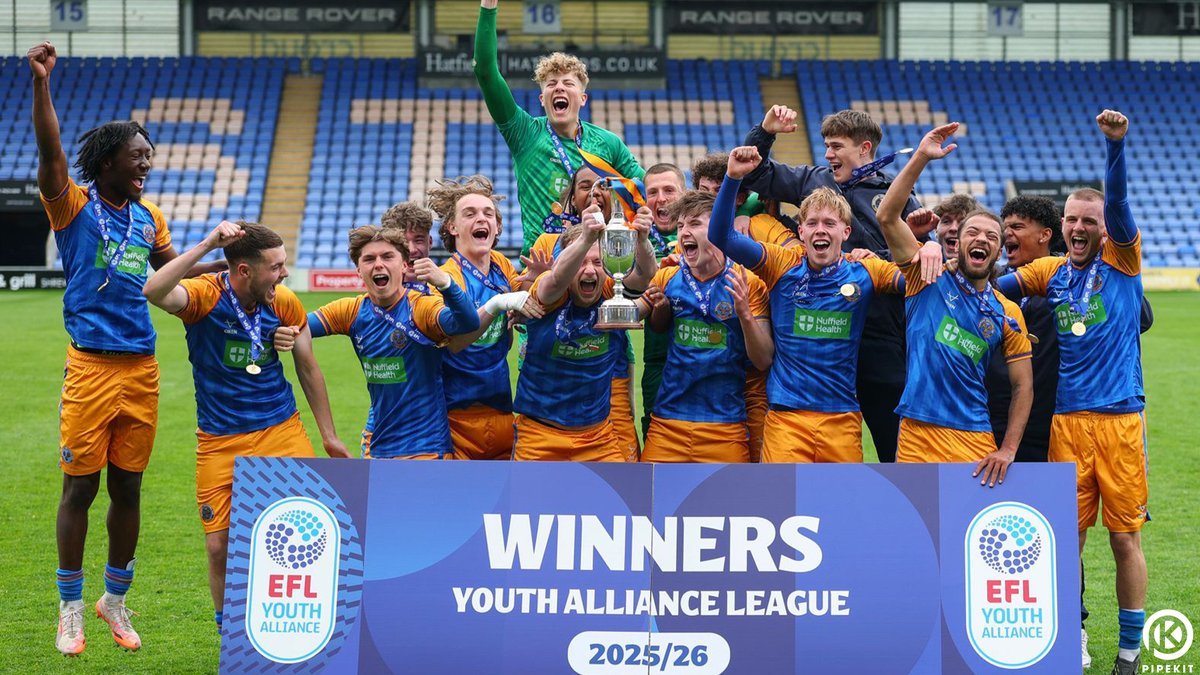 shrewsburytown's tweet photo. Huge congratulations, lads 🥇 https://t.co/jt1chRWxHr