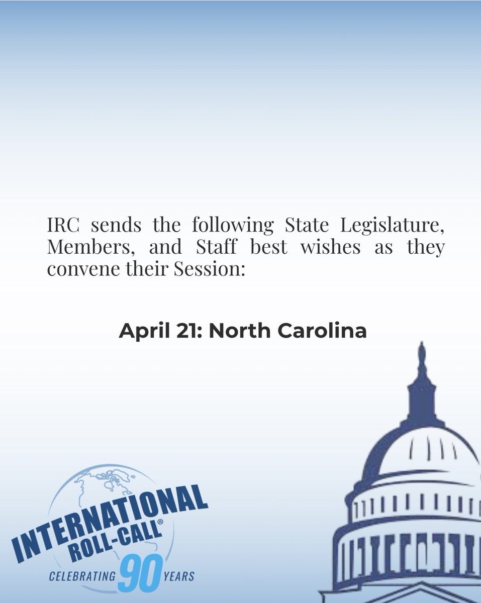 Wishing luck to the final State Legislature heading into their 2026 Session. IRC support is always available to you for whatever needs or concerns that may arise. Simply visit our website at roll-call.com/customer-suppo…

#internationalrollcall
#legislativevotingsolutions