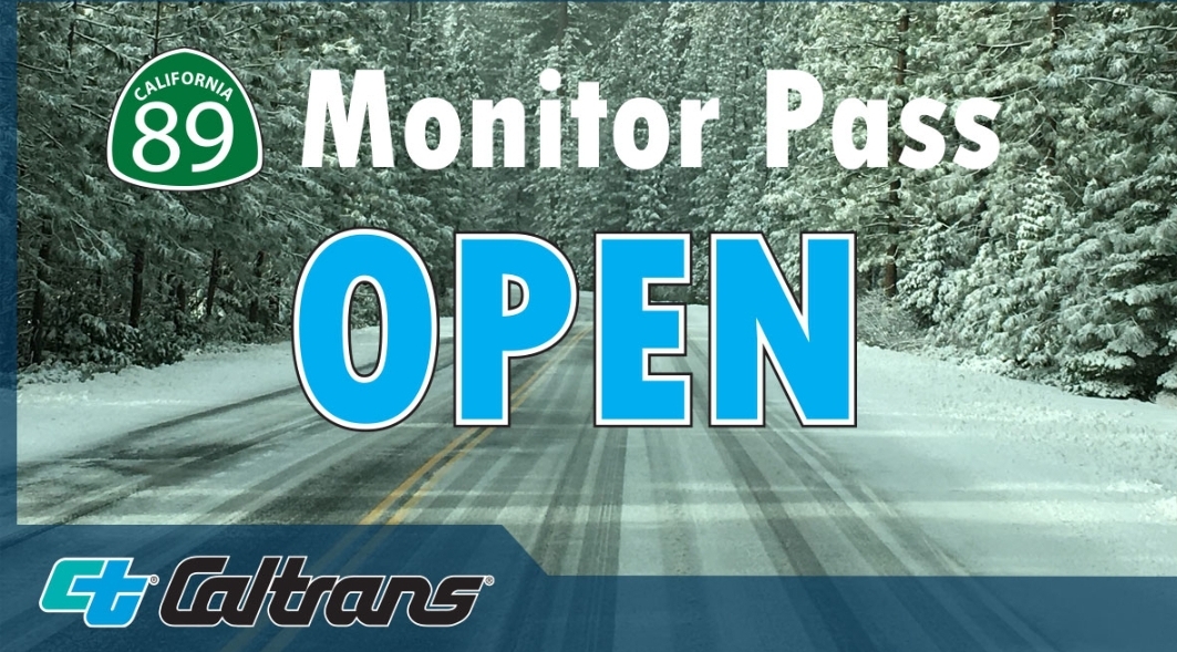 CaltransDist10's tweet image. #TravelAlert Caltrans has RE-OPENED SR-89/ #MonitorPass at the SR-4/89 Junction as of 8AM on Tue. 4/28/26. 

For live HWY updates #KnowBeforeYouGo w. Caltrans QuickMap app on mobile devices!

@CaltransHQ @Caltrans9 @AmadorChp @KirkwoodMTN