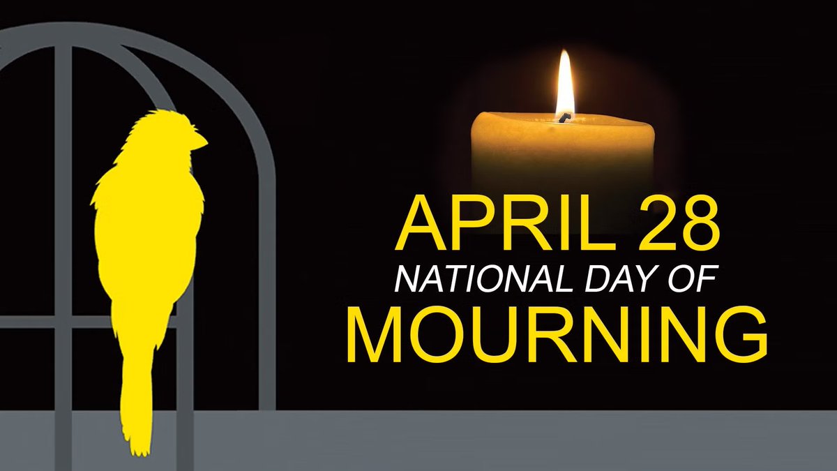 susibcfedprez's tweet photo. April 28 is the Day of Mourning.
We remember the workers who never made it home — and those living with workplace injury and illness.
No one should risk their life for a paycheque. Today we mourn. Tomorrow we organize.
#DayOfMourning #WorkersSafety #BCFed https://t.co/GM9EnCrcZa