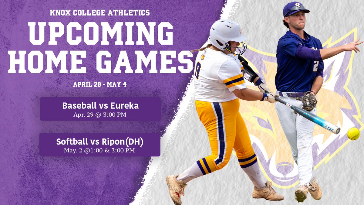 KnoxPrairieFire's tweet photo. Final home games of the season. Come out and root on the Prairie Fire baseball and softball teams one final time this spring. https://t.co/jqSizV57oM