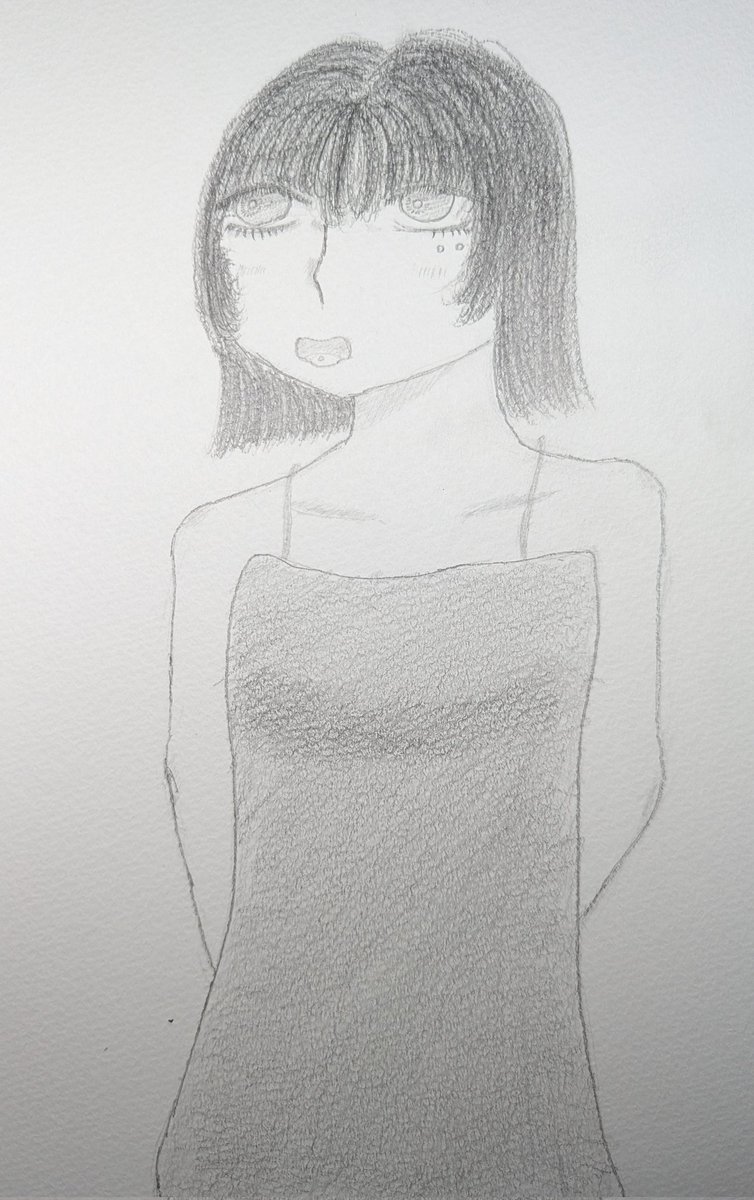 専用　手描きイラスト　鉛筆画　無防備な少女　オリジナル　キャミソール 専用 手描きイラスト 鉛筆画 無防備な少女 オリジナル キャミソール