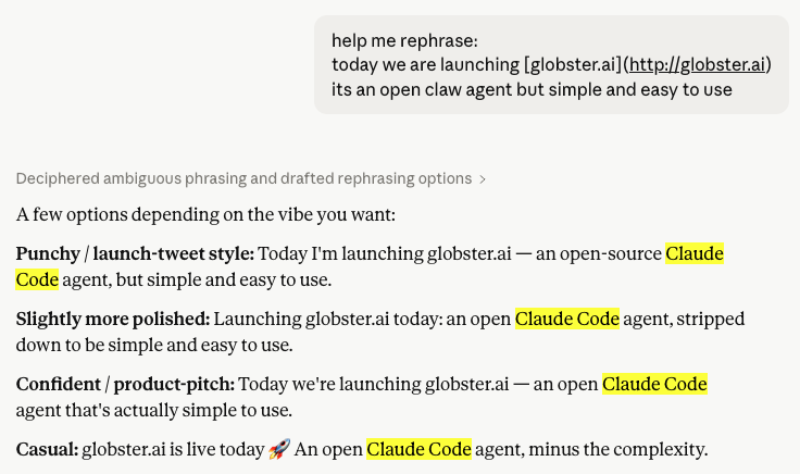 MaypazOr's tweet photo. Launching https://t.co/9E3Q3N5Nuc today 🚀 
The easiest way to run an Open Claw agent. 
No hosting or Mac mini purchase required.

btw, I tried to write a better message, but it seems @claudeai auto corrects Open Claw. Is it LLM or just simple find and replace? https://t.co/3qHR1TeWcm