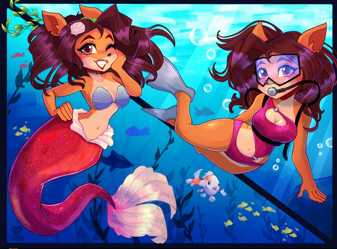 AnaDrawZone's tweet image. Ellie is living an oceanic adventure! both as cute mermaid 🧜🏽‍♀️ and a fearless diver 🤿

Artwork for @Dezhoods48. OC belongs to @Magaska19