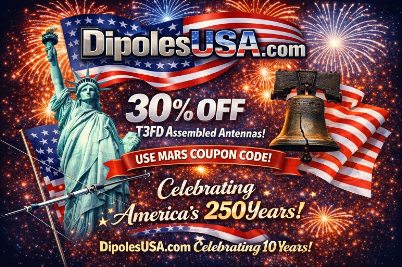 DipolesUSA's tweet image. #Hamradio #AmateurRadio #SHARES #CISA #DHS #MARS #POTA #SOTA #SWL #ALE ALL BANDS 500KHz to 54 MHz ON ONE ANTENNA! 🇺🇸 #MadeinAmerica #ARRLFD dipolesusa.com/our-products/o…