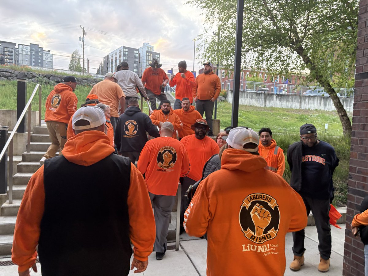 252Liuna's tweet photo. Thank you to everyone who showed up and showed Tacoma and Sound Transit the power of Laborers Rising! We packed the house with LiUNA! members from Locals 252 and 242, and the energy in the room made it clear: when labor stands together, we are unstoppable. https://t.co/5S2MZFfOxm