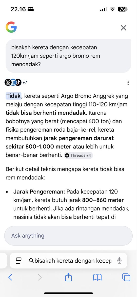 diantriar's tweet photo. Orang2 pinter comment. Harusnya argl bromo diperingatin berenti. Dia ga tau argo bromo salah satu KRL tercepat di pulau jawa. Jkt-sby cuma 7 jam 45 menit. Kecepatan sekitar 120km/jam. Bayangkan kereta dengan kecepatan segitu ngerem mendadak. https://t.co/dWrHbF8fwM