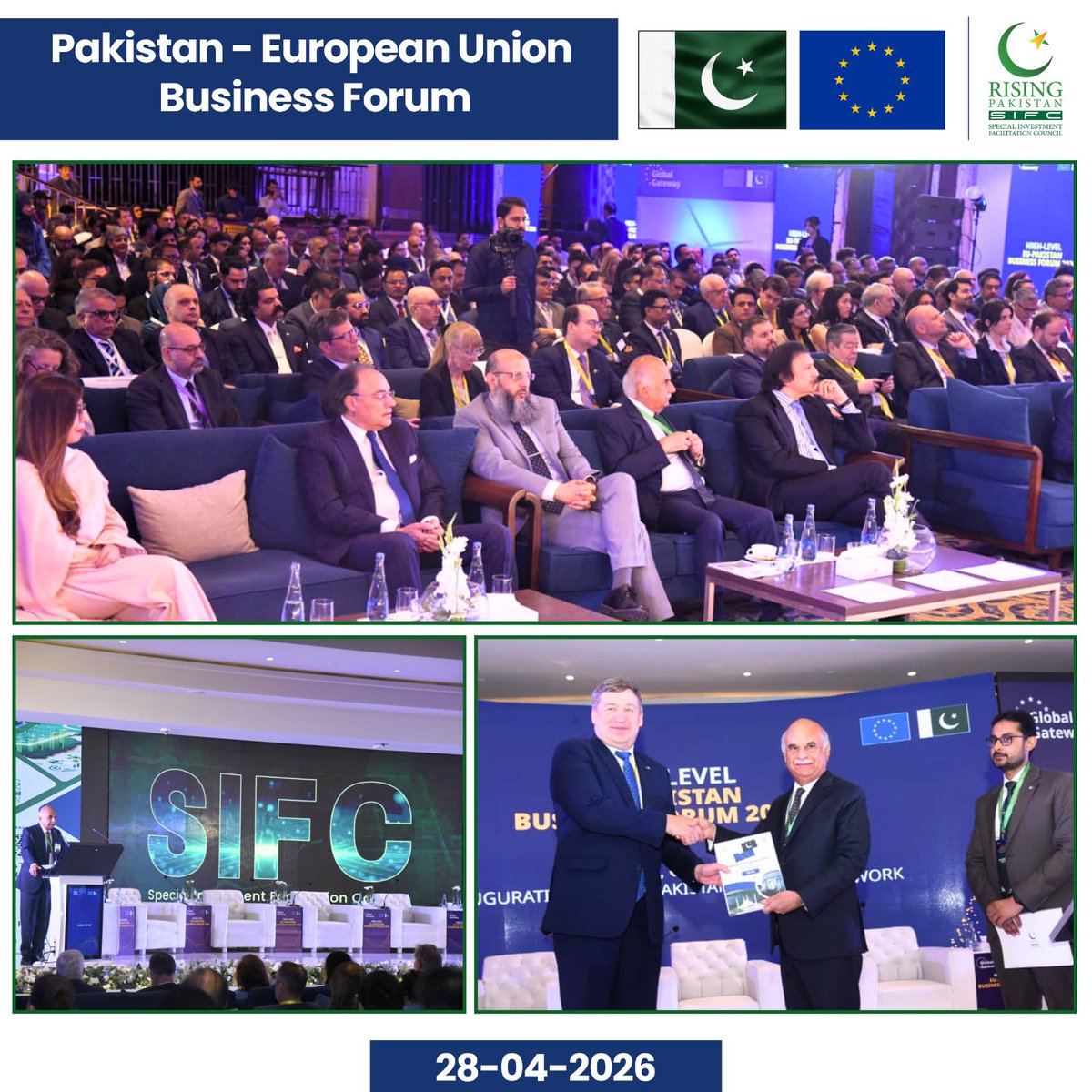 sifcpakistan's tweet image. Pakistan–EU Business Forum 🇵🇰🤝🇪🇺 in #Islamabad today delivered a focused push towards enhancing trade, investment &amp;amp; long-term economic collaboration.

🔹 Meaningful dialogue on market access, investment climate &amp;amp; joint ventures
🔹 Strong business-to-business engagement unlocking