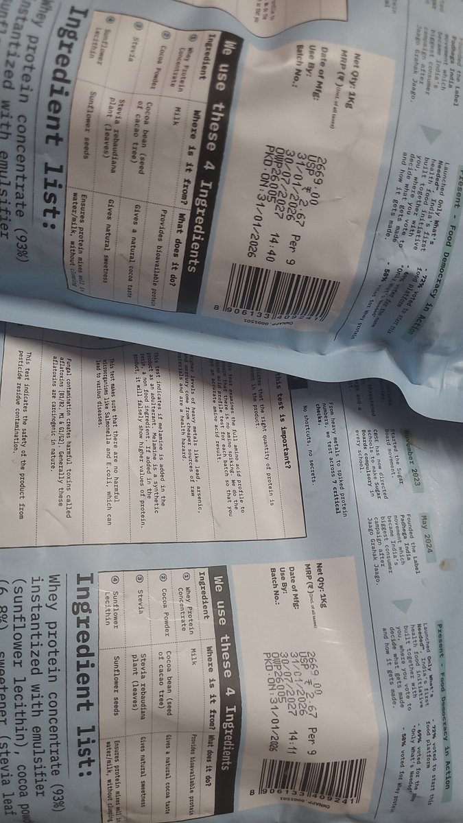 kumarcoolgaurav's tweet photo. @onlywhatsneeded @foodpharmer2 I have ordered two 1kg packs recently from Amazon. One seal is intact, other opened and has mixability issue. For a premium product like yours its disappointing. The flavour is Cocoa Edition https://t.co/RMBFgBB4Ig